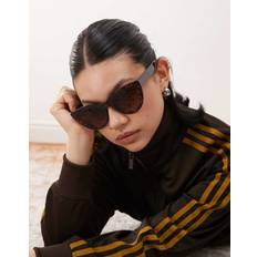 Monki Oversized Circle Cat Eye Sunglasses - Brown Tortoise