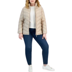 Charter Club Packable Hooded Puffer Coat Plus Size - Oatmeal