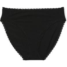 Modal Clothing The Lacie Lace Trim Cotton High Leg Brief Panty - Black