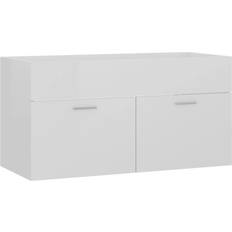 Bianco Mobiletti per Lavabi Singoli vidaXL High Gloss White Sink Cabinet 90 x 38.5 x 46 cm