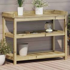 Pine Outdoor Planter Boxes vidaXL Impregnated Wood Pine Potting Table with Shelves