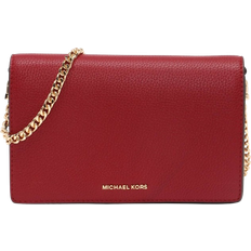 Michael Kors Jet Set Medium Pebbled Leather Crossbody Bag - Deep Red