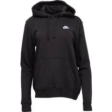 NIKE Club Fleece Women's Pullover Hoodie - Black/White