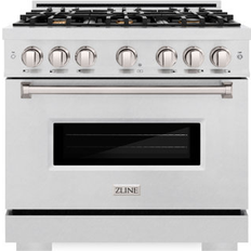 Ranges ZLINE Classic Dual Fuel DuraSnow Range 36 x 36 in Gray, Stainless Steel