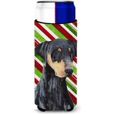 Multicoloured Bottle Coolers Carolines Treasures Doberman Candy Cane Holiday Christmas Sleeve Bottle Cooler