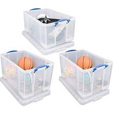 Really Useful Boxes Storage Boxes Really Useful Boxes Clear 2x 84 Litre 1x64 Litre Storage Box