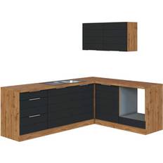 Stahl Schrank Held Möbel Winkelküche 240 cm Grau Matt Wandschrank