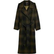 River Island Dark Checked Belted Coat - Green