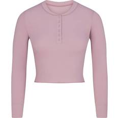 Long sleeve crop top SKIMS Long Sleeve Crop Henley - Dusk