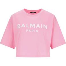 Balmain Clothing Balmain Logo Crop T-shirt - Pink