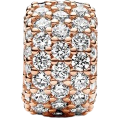 Pandora Sparkling Pavé Triple Row Charm - Rose Gold/Transparent