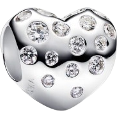 Pandora Lab Grown Heart Charm - Silver/Diamonds