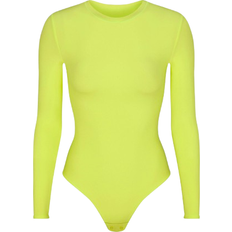 Women - Yellow Shapewear & Under Garments SKIMS Long Sleeve Crew Neck Bodysuit - Daffodil