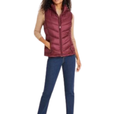 Red Vests Charter Club Women's Packable Hooded Puffer Vest - Garnet