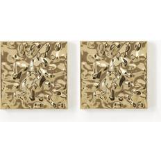 Westwing Collection Splash with Hammered Surface Gold Wall Decor 50x50cm 2pcs