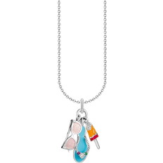 Thomas Sabo Triple Pendant Necklace - Silver/Multicolour