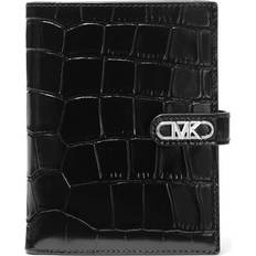 Michael Kors Empire Crocodile Embossed Leather Passport Wallet - Black