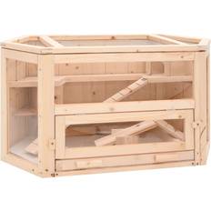 vidaXL Cage À Hamster 80x40x43 cm Bois Massif De Sapin