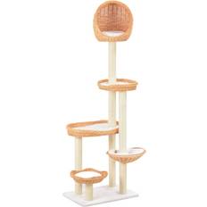 vidaXL Cat Tree with Sisal Scratching Post Willow Wood Natural