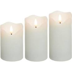 Flame Effect White LED-lys 15cm 3stk