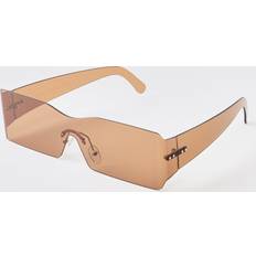 Frameless Rectangular Sunglasses - Brown