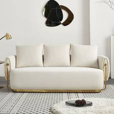 Mercer41 W112762054 Beige/Gold Sofa 76.8" 3 Seater