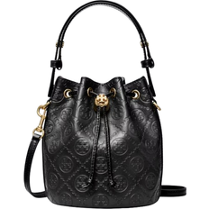 Tory Burch T Monogram Leather Mini Bucket Bag - Black