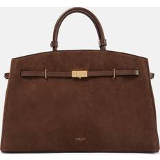 The Hudson Smooth Leather Tote and Work Bag - Mocha Suede