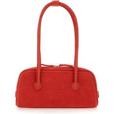 Red Soft Baguette Bag - Red Suede