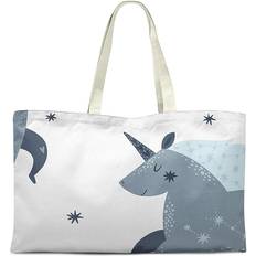 Bonamaison Printed Fabric Bag - White