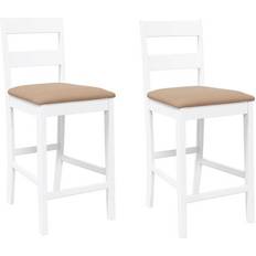 Tissu Tabourets de bar vidaXL 4102562 White/Brown Bar Stool 95cm 2pcs