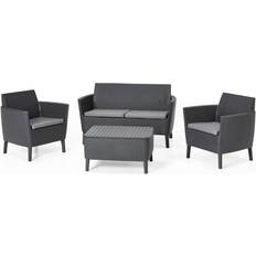 Keter Salemo Outdoor Lounge Set, 1 Table incl. 2 Chairs & 1 Sofas