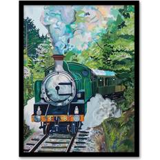 Green Framed Art ARTERY8 Steam Engine Train Talyllyn Railway Print A4 Framed Art