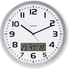 Digital - Funksteuerung Wanduhren Hama ham_n20_00185878 Silver Wall Clock 30cm