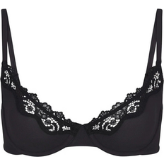 SKIMS Fits Everybody Lace Unlined Scoop Bra - Onyx