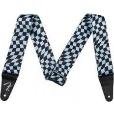 Red Straps Fender Wavy Checkerboard Polyester Strap