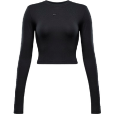 Nike Nike Sportswear Chill Knit Women's Slim Long-Sleeve Cropped Top Black Modal/Cotton/Elastane (UK 24-26)