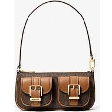 Bruna Handväskor Michael Kors Zoe Small Signature Logo Pochette - Brown