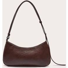 PrettyLittleThing Textured PU Baguette Shoulder Bag - Brown
