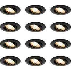 Recessed spotlight QAZQA Recessed Black Spotlight 12st