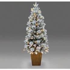 Interior Details Shatchi Pre Lit Potted Snow Flocked 80-100 Warm White Christmas Tree