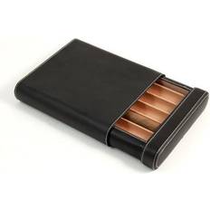 Black Leather 5-Cigar Case