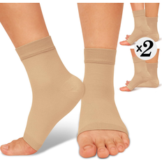70mai Actinput 2 pack ankle brace compression sleeve 8-15 mmhg open toe сompression so Beige (2 Pack) Small-Medium
