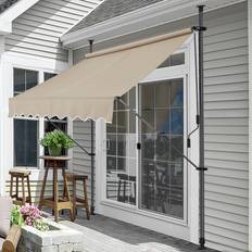 Markisen Pro-Tec Klemmmarkise Sand 200 cm Breit Sandfarben