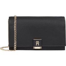 Clutches Tommy Hilfiger TH Her Flap With Chain Leder Optic - Schwarz