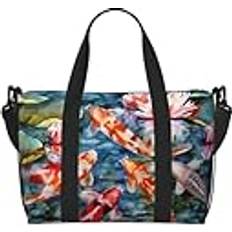  Japanese Koi Fish Printed Handbag - Multicolour