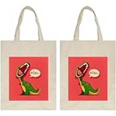 VAPOKF Dinosaur Canvas Tote Bag - Multi