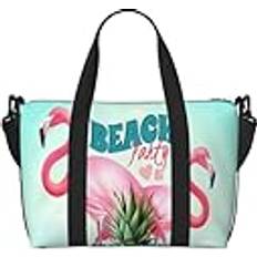 Tropical Flamingo Printed Bag - Blue