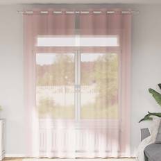 Gardiner & Tillbehör vidaXL Voile Gardiner Med Genomföringar 2 St Rosa 140x260 cm