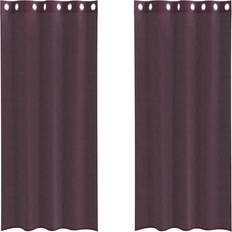 vidaXL Voile-gardiner med Øskner 140x245 cm Lilla 2 Stk
